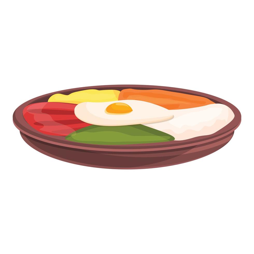 icono de comida coreana de huevo, estilo de dibujos animados vector