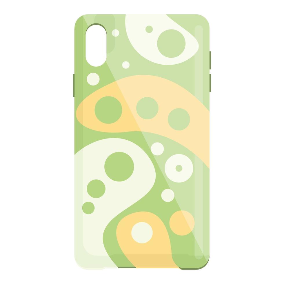 Green abstract smartphone case icon cartoon vector. Phone cover vector
