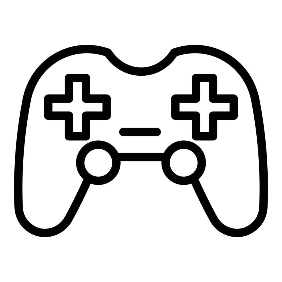 icono de joystick de video, estilo de esquema vector