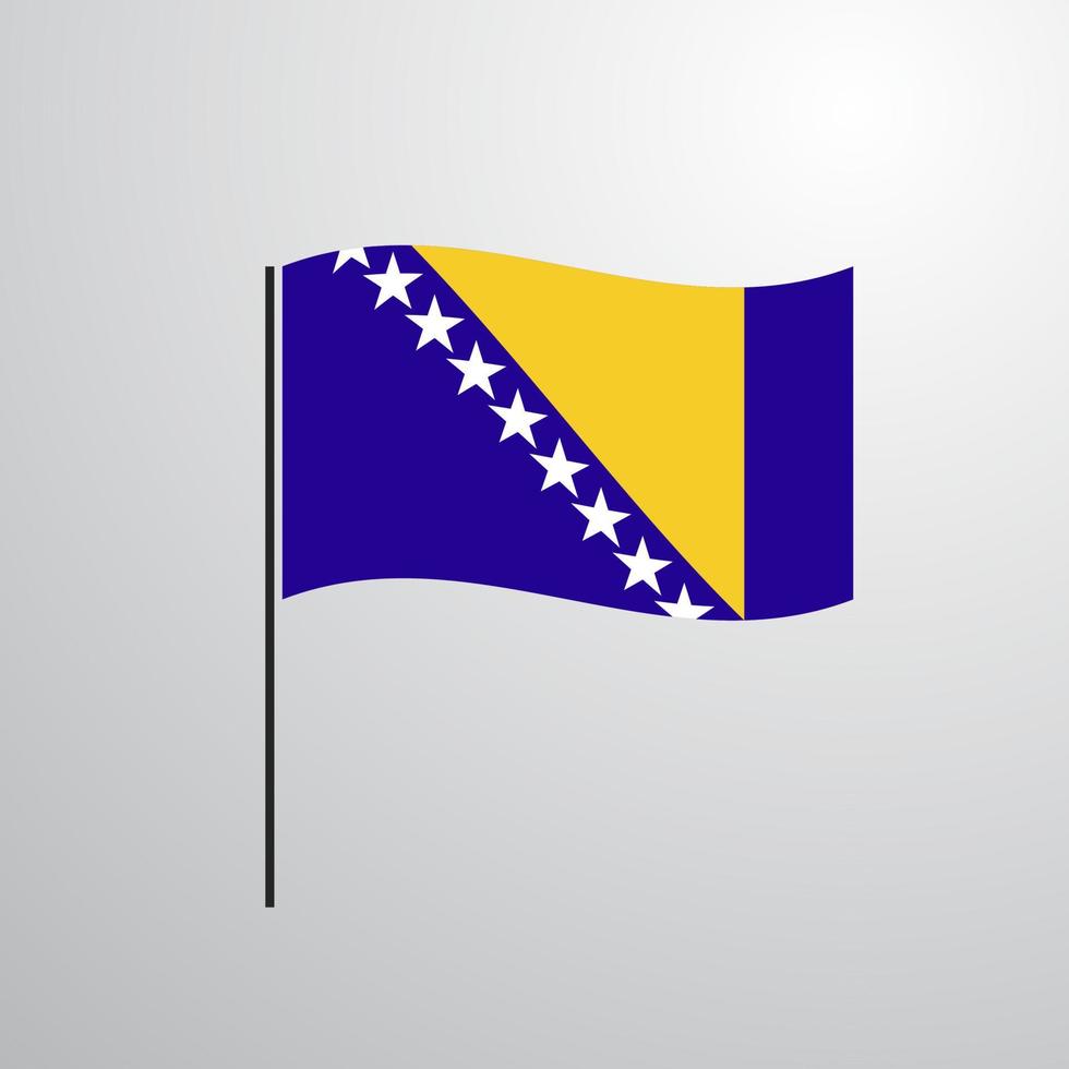 bosnia y herzegovina, bandera ondeante vector