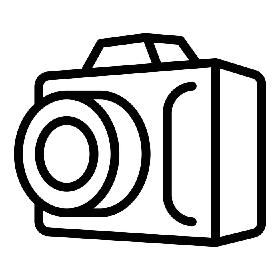 Digital camera icon, outline style vector