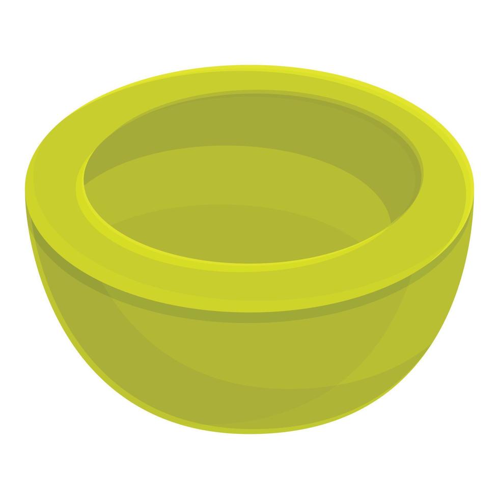 Half green nut shea tree icon, cartoon style vector