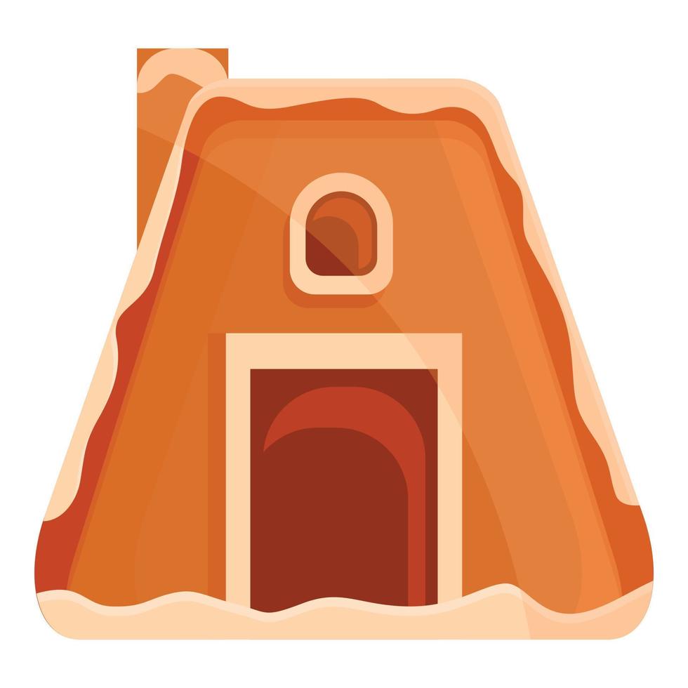 Dessert gingerbread icon, cartoon style vector