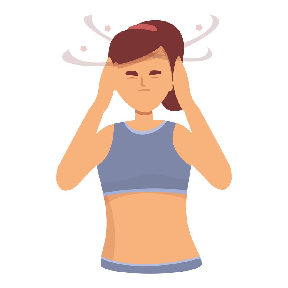 Girl dizziness icon cartoon vector. Brain sick vector