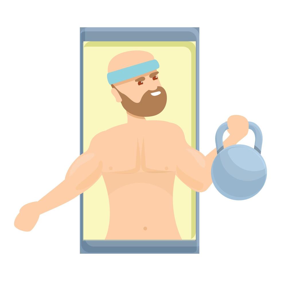 icono de blog de fitness de energía, estilo de dibujos animados vector