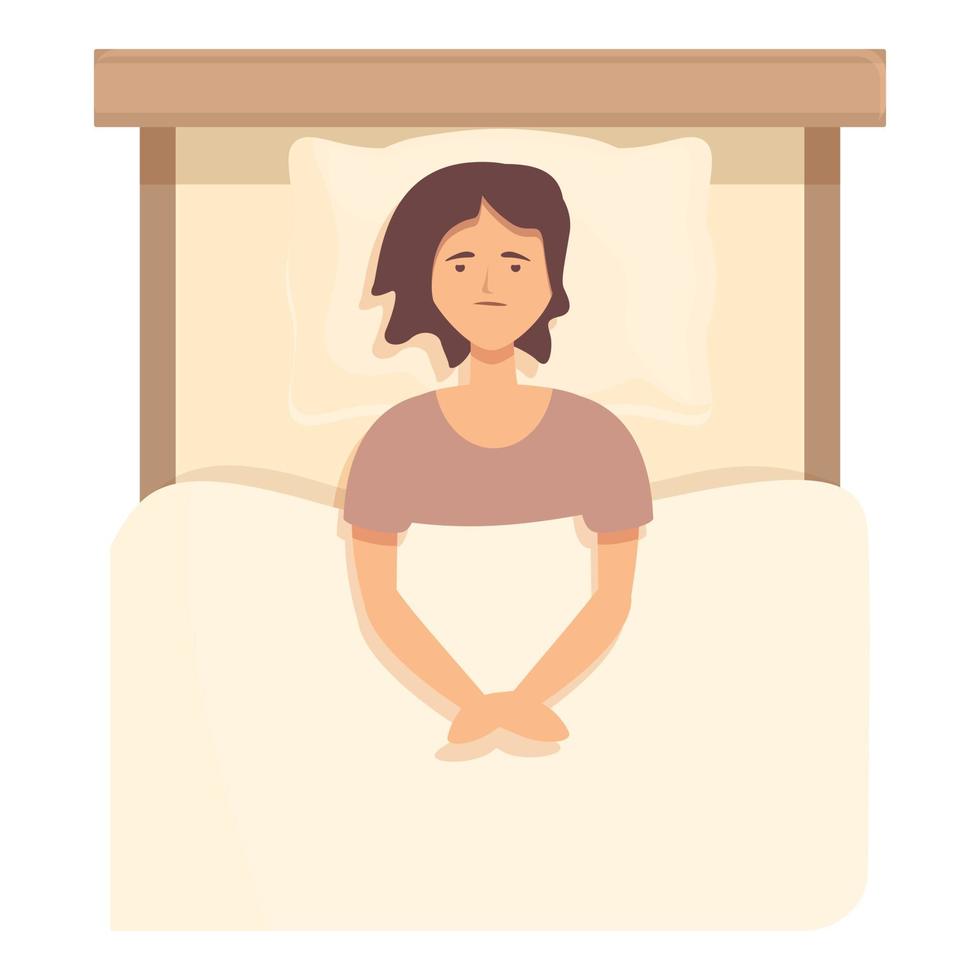 Mother insomnia icon cartoon vector. Sleep disorder vector