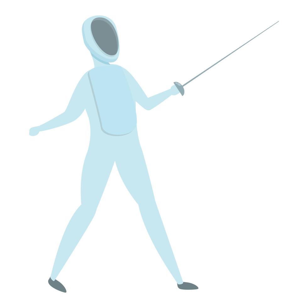 Fencing training icon cartoon vector. Kid education vector