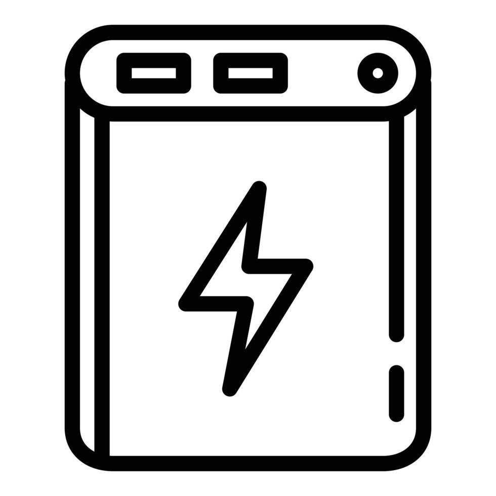 Quick charge power bank icon, outline style vector