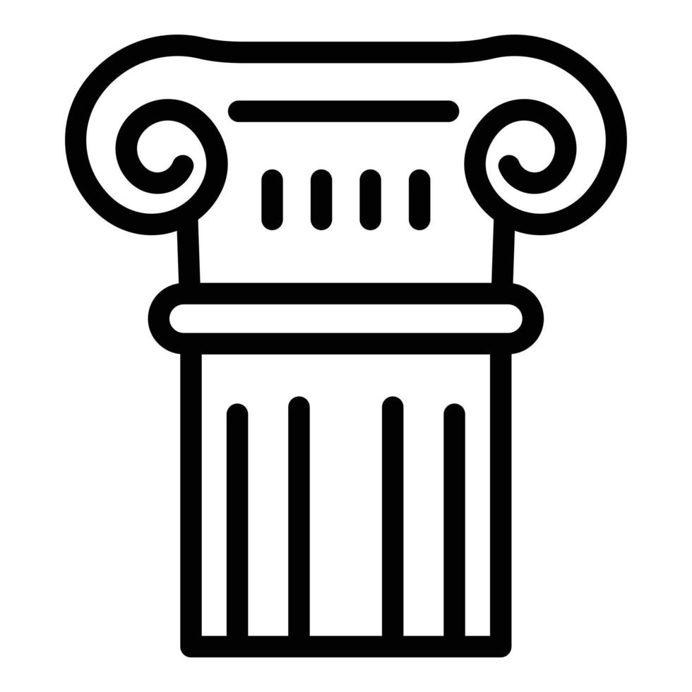 Roman column icon, outline style vector