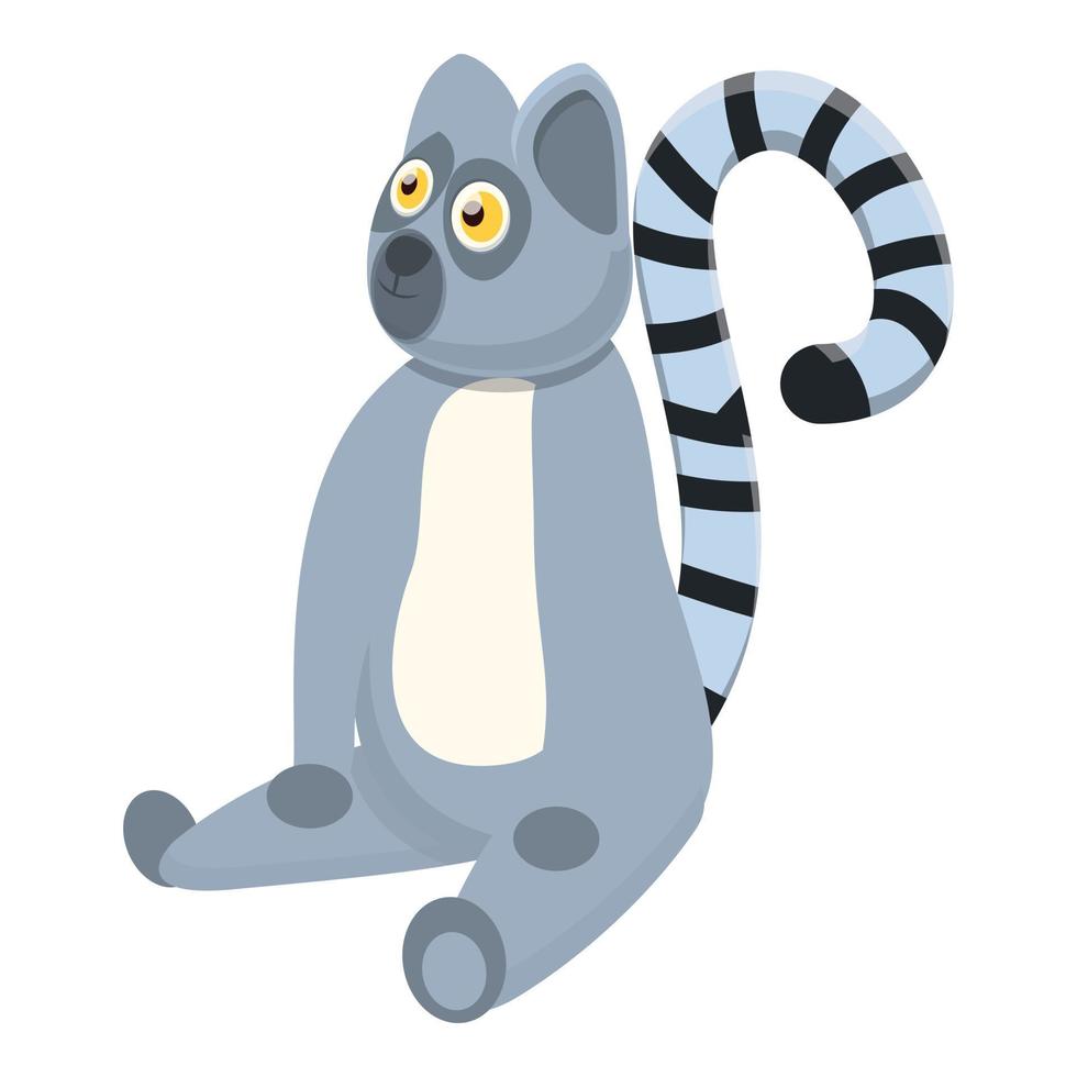 Lemur primate icon, cartoon style vector