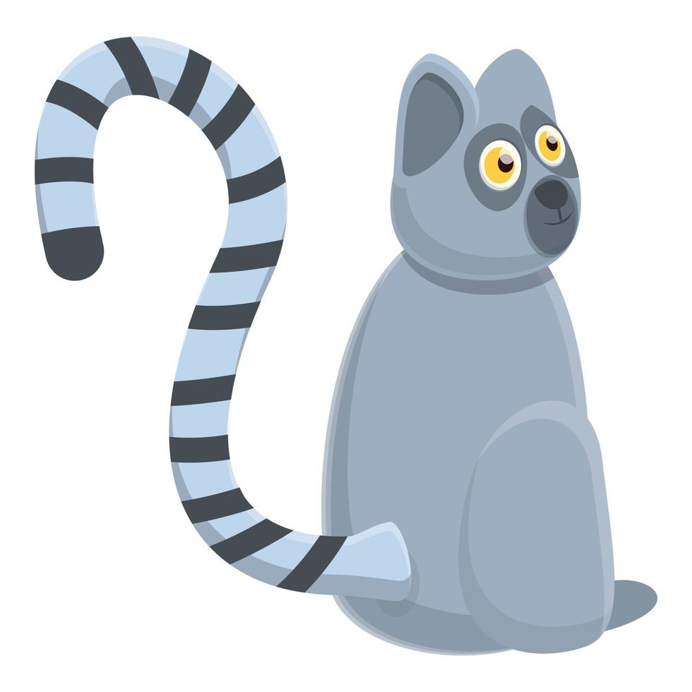 Wild lemur icon, cartoon style vector