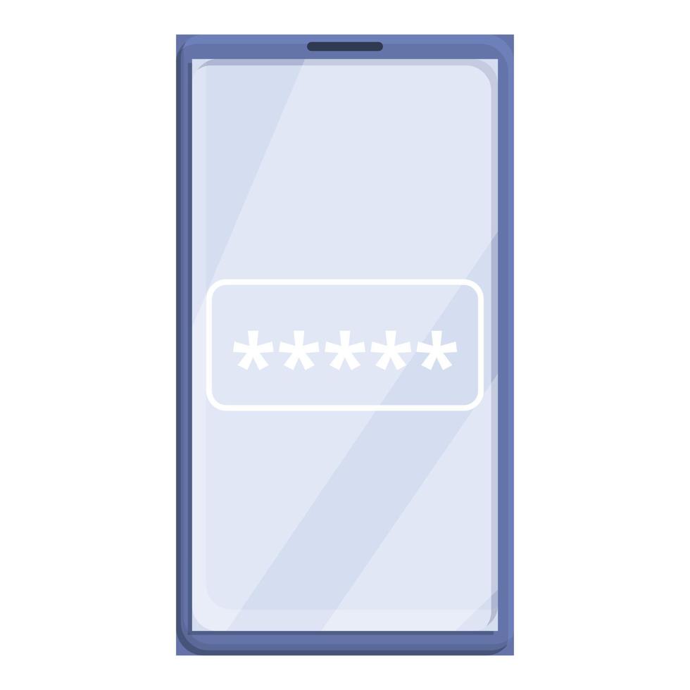 Cipher smartphone icon, cartoon style vector