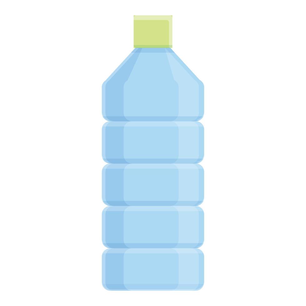 Biodegradable plastic transparent bottle icon, cartoon style vector