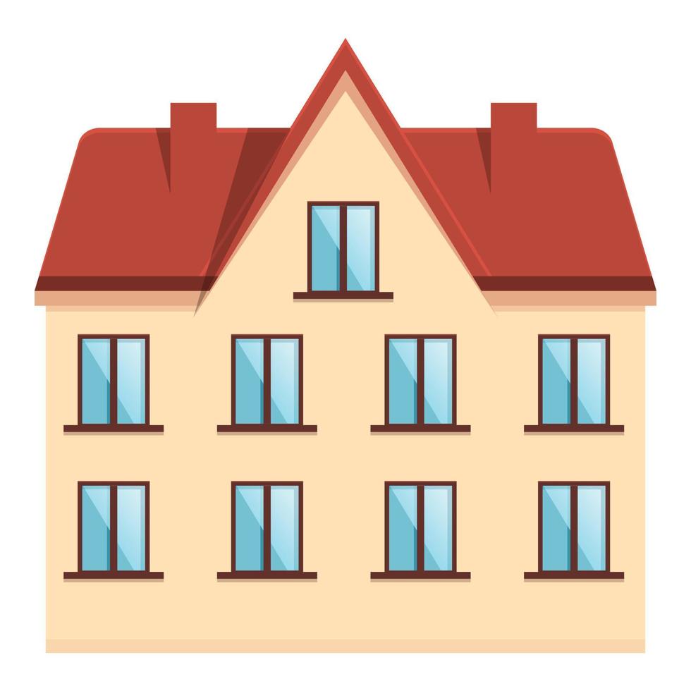 City villa icon cartoon vector. Modern home vector