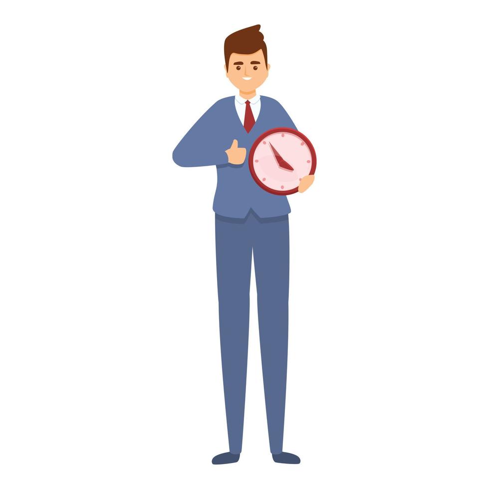Business time management icon, cartoon style vector