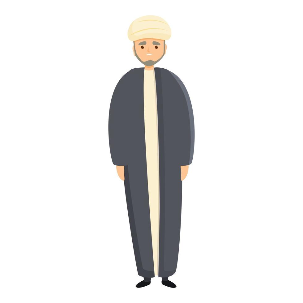 Muslim priest icon, cartoon style vector