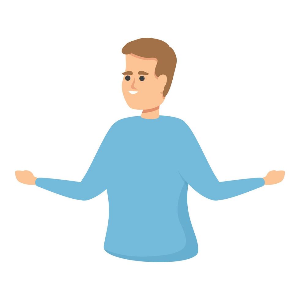 Smiling colleague icon, cartoon style vector
