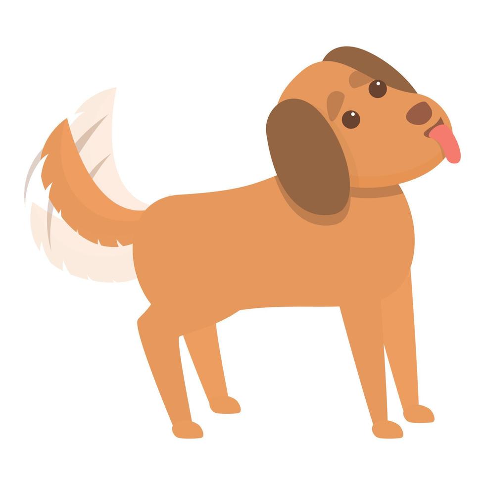 Playful dog funny icon, cartoon style vector