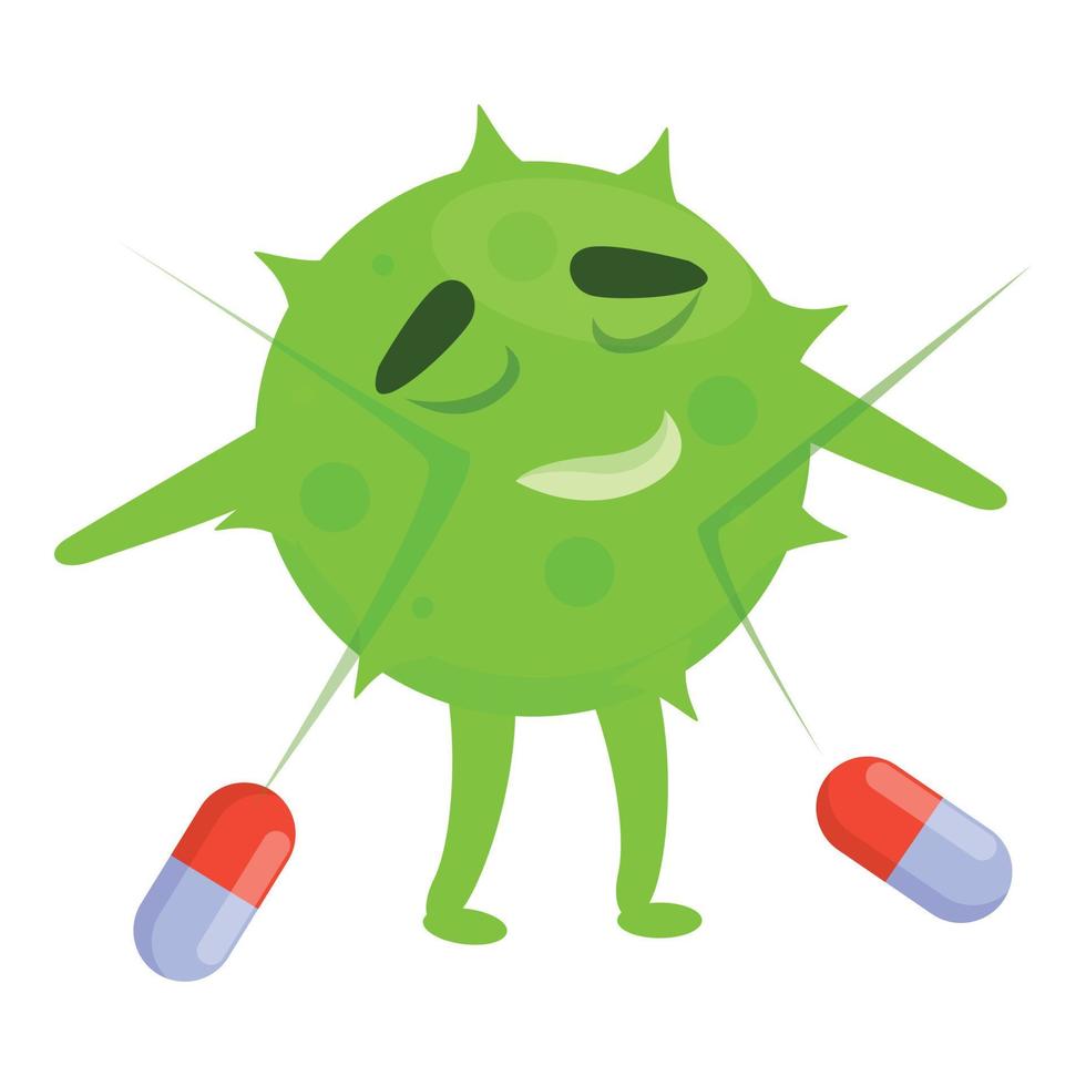 Epidemic antibiotic resistance icon, cartoon style vector