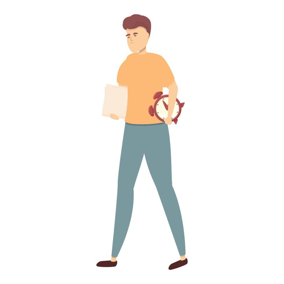 Workaholic man icon cartoon vector. Busy employee vector