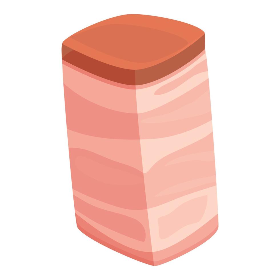 Salt pork lard icon cartoon vector. Bacon meat vector