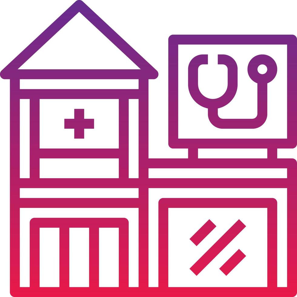 clinic dentist pharmacy doctor building - gradient icon vector