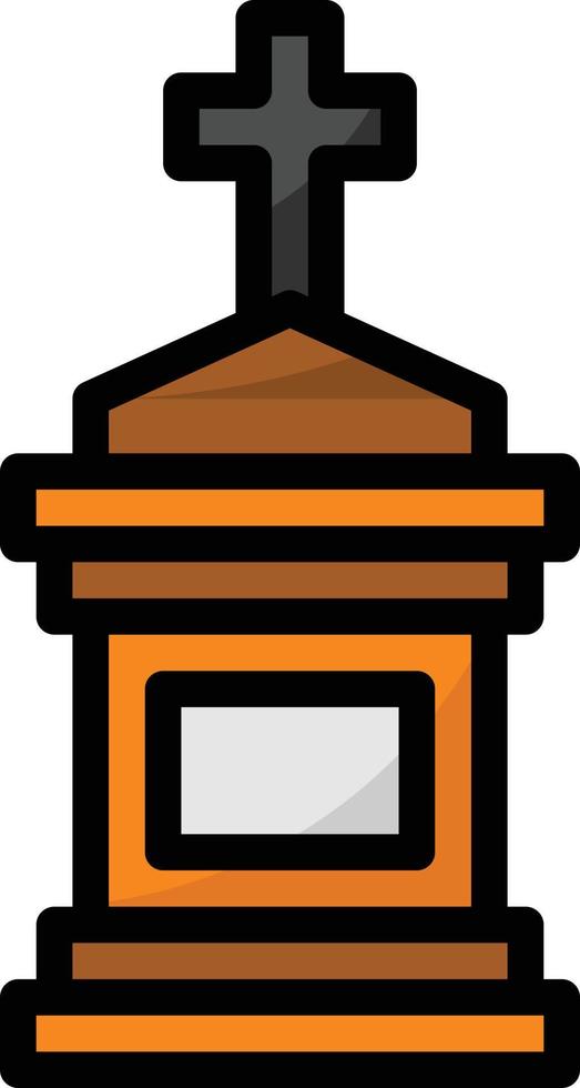 graveyard tomb tombstone dead halloween - filled outline icon vector