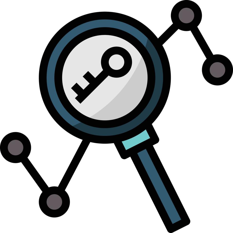 analysis keyword chart search seo - filled outline icon vector