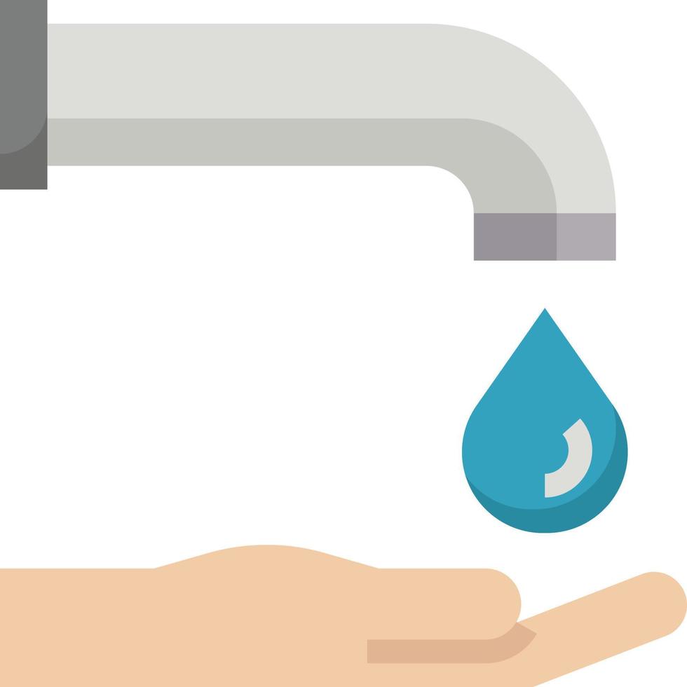 ahorro de agua lavado a mano ecología limpia - icono plano vector