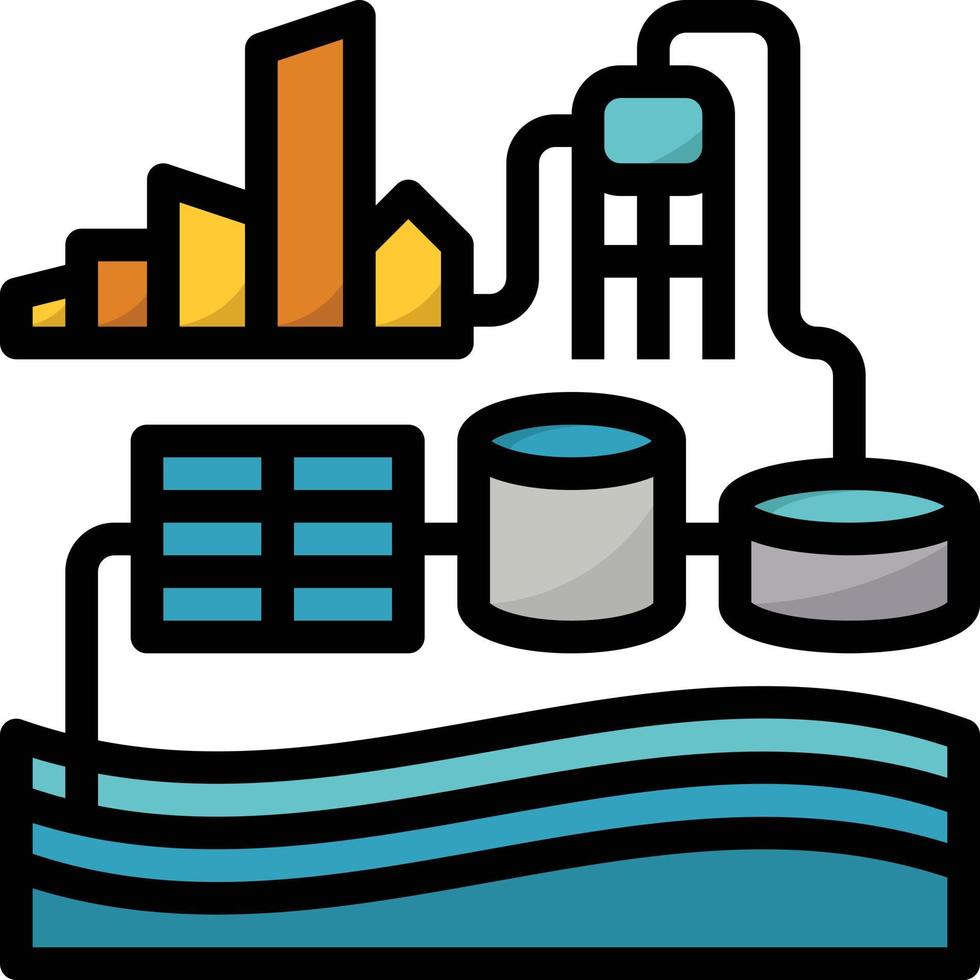 treatment water clean system ecology - filled outline icon vector