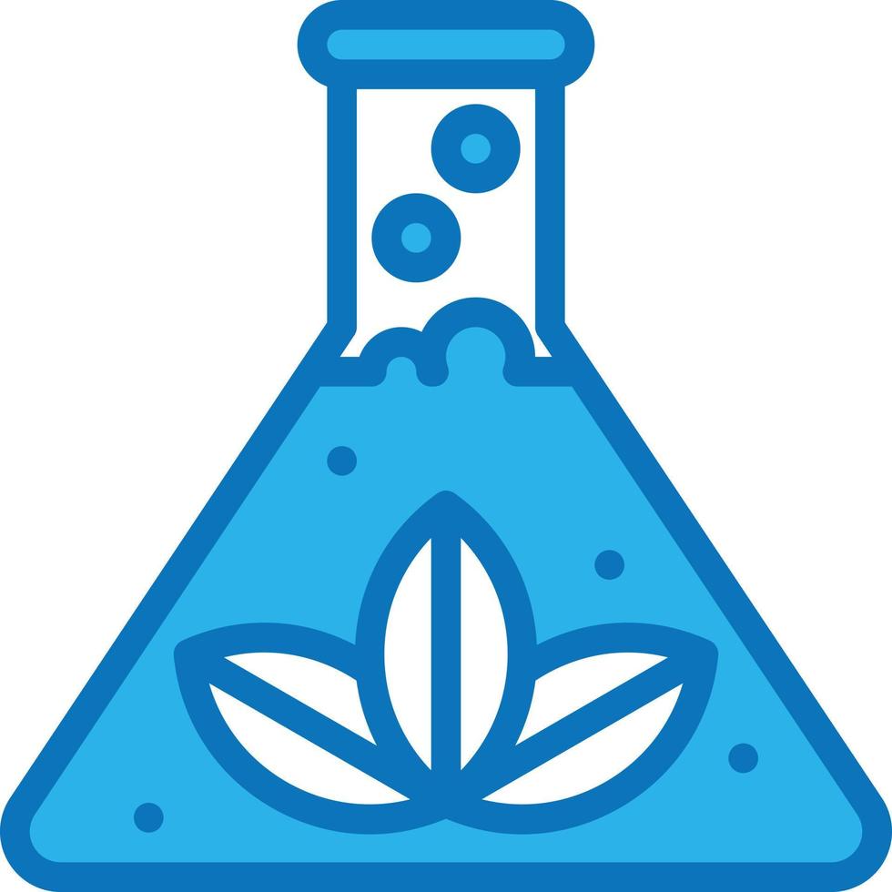 desarrollo de laboratorio de investigación de ecología de tubos de ensayo - icono azul vector