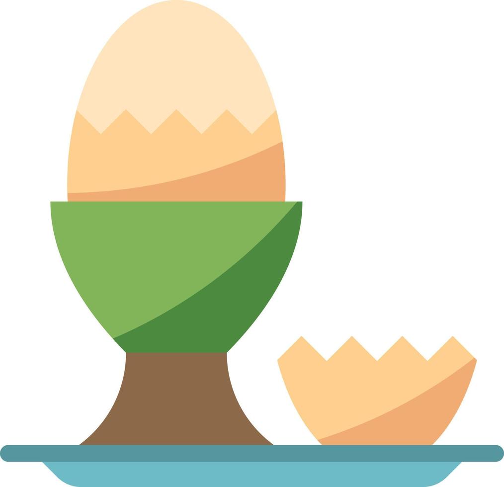 boiled egg diet nutrition breakfast - flat icon vector