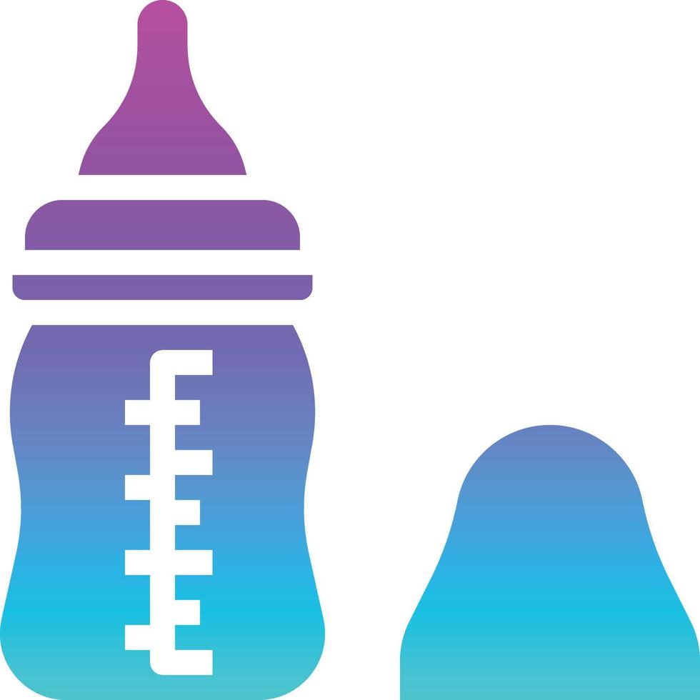 feeding bottle milk nursing baby accessories - solid gradient icon vector