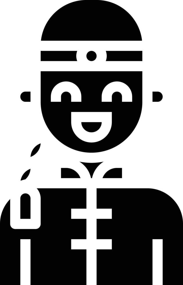 hombre chino avatar sonrisa fantasma - icono sólido vector