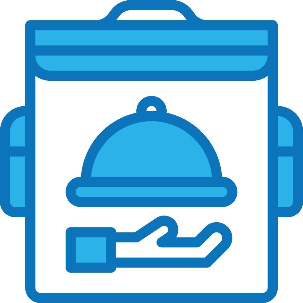 bolsa comida servir comida entrega - icono azul vector