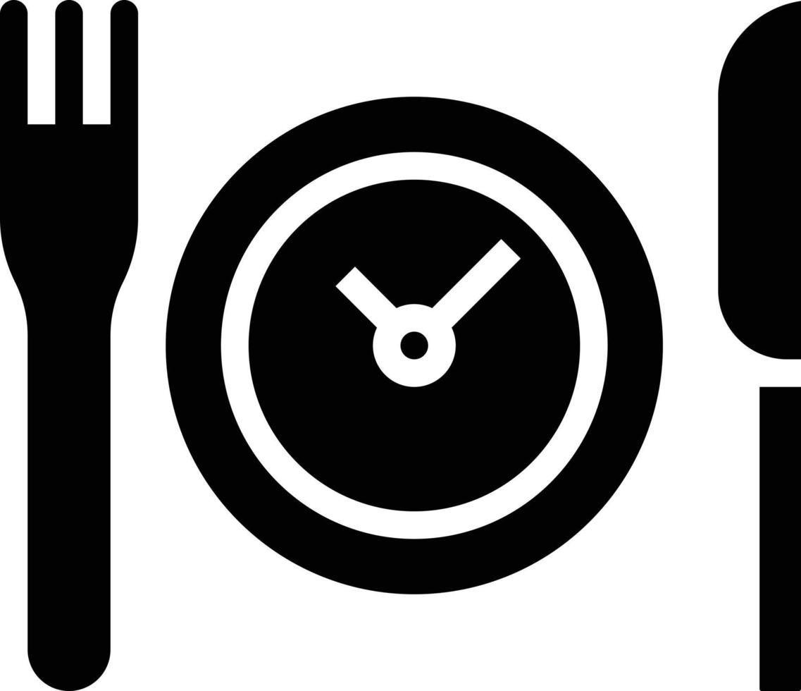 waiting cutlery time clock delivery - solid icon vector