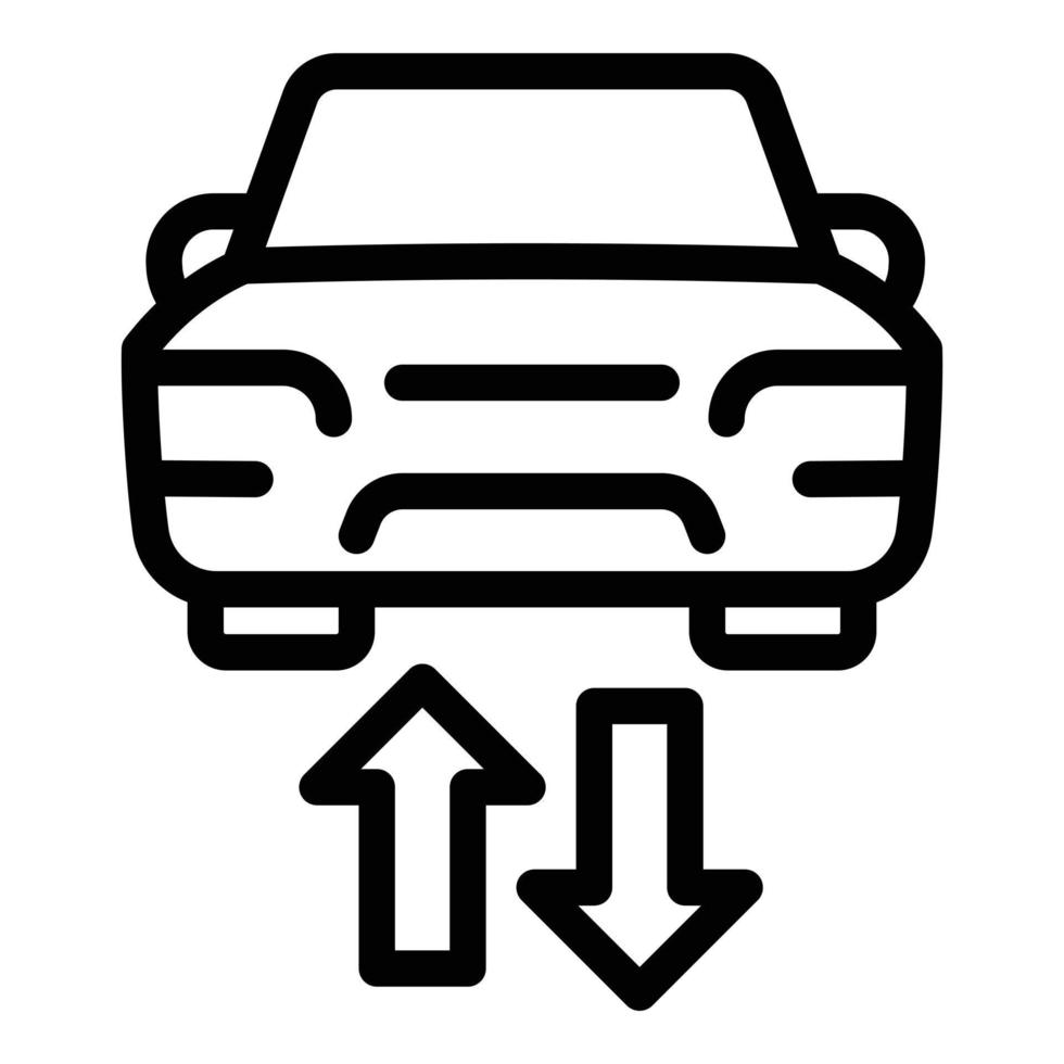 icono de coche compartido, estilo de esquema vector