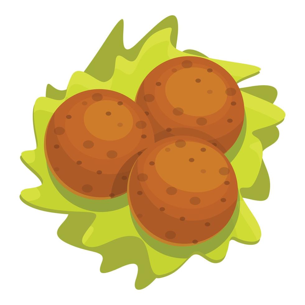 Fast food falafel icon, cartoon style vector