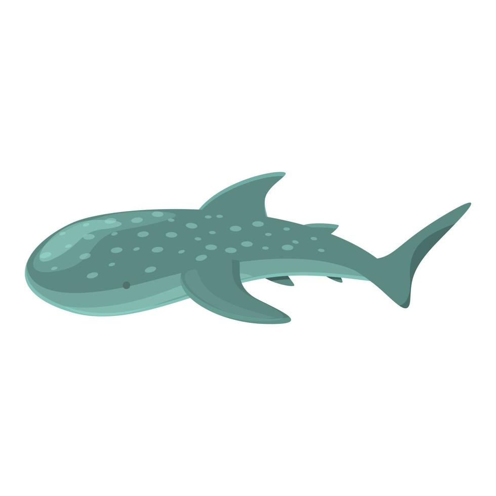 vector de dibujos animados de icono de tiburón ballena manchado. peces de mar