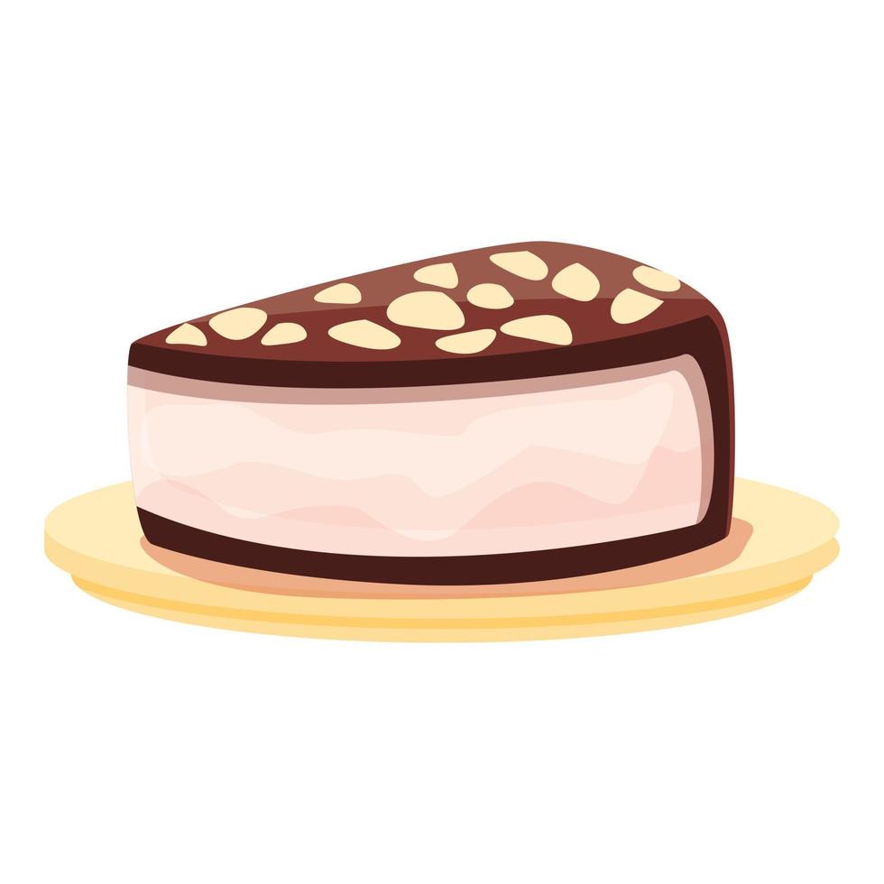 Chocolate cake icon cartoon vector. Cream piece vector