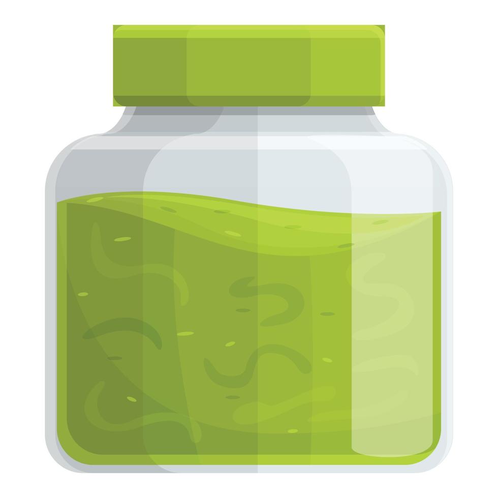 Wasabi jar icon, cartoon and flat style vector