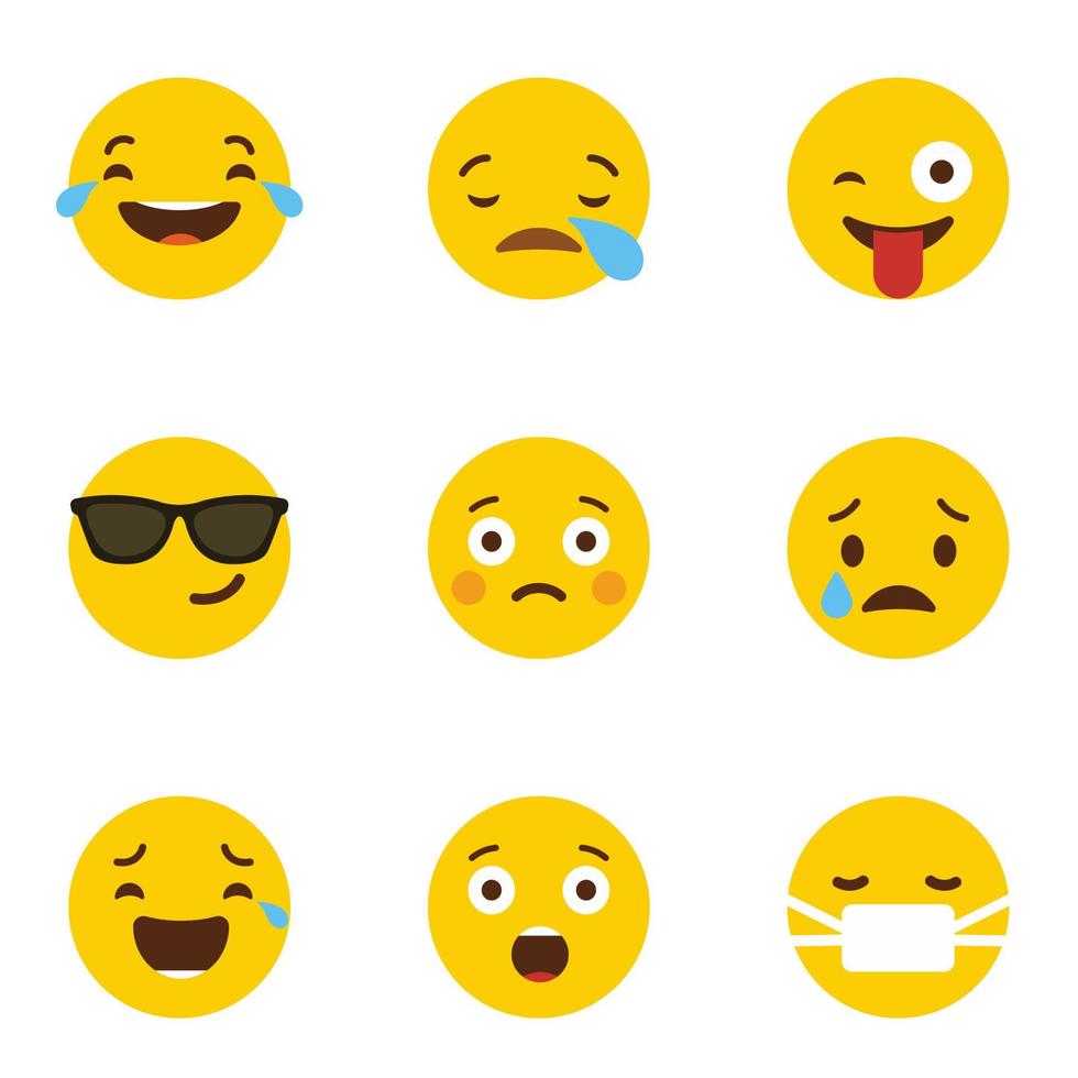 Emoji icon set design vector