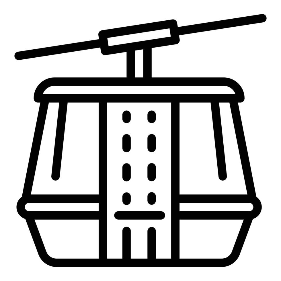 Mountain cable car icon, outline style vector