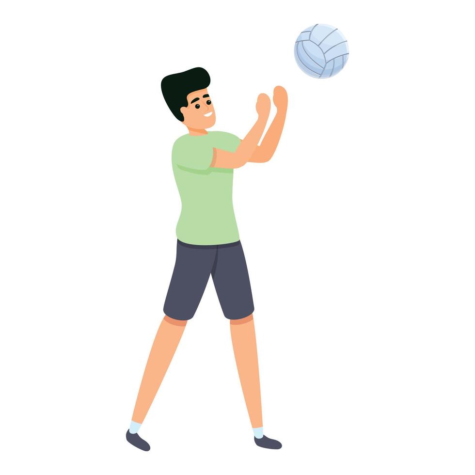icono de voleibol amateur, estilo de dibujos animados vector