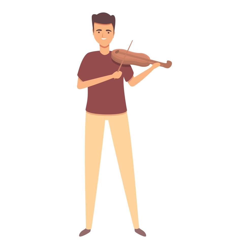 vector de dibujos animados de icono de músico de violín. musica callejera