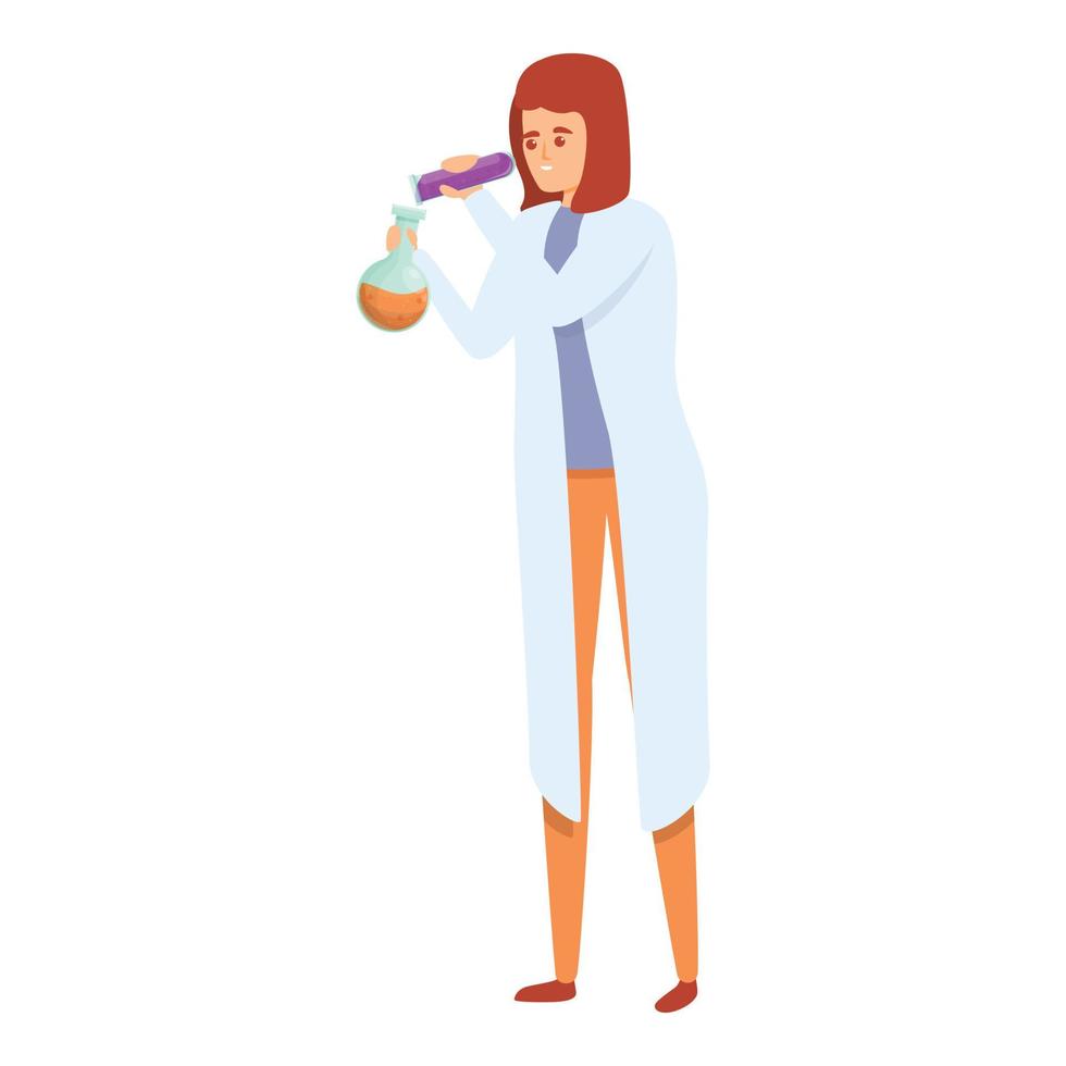 Lab research scientist icon, cartoon style vector