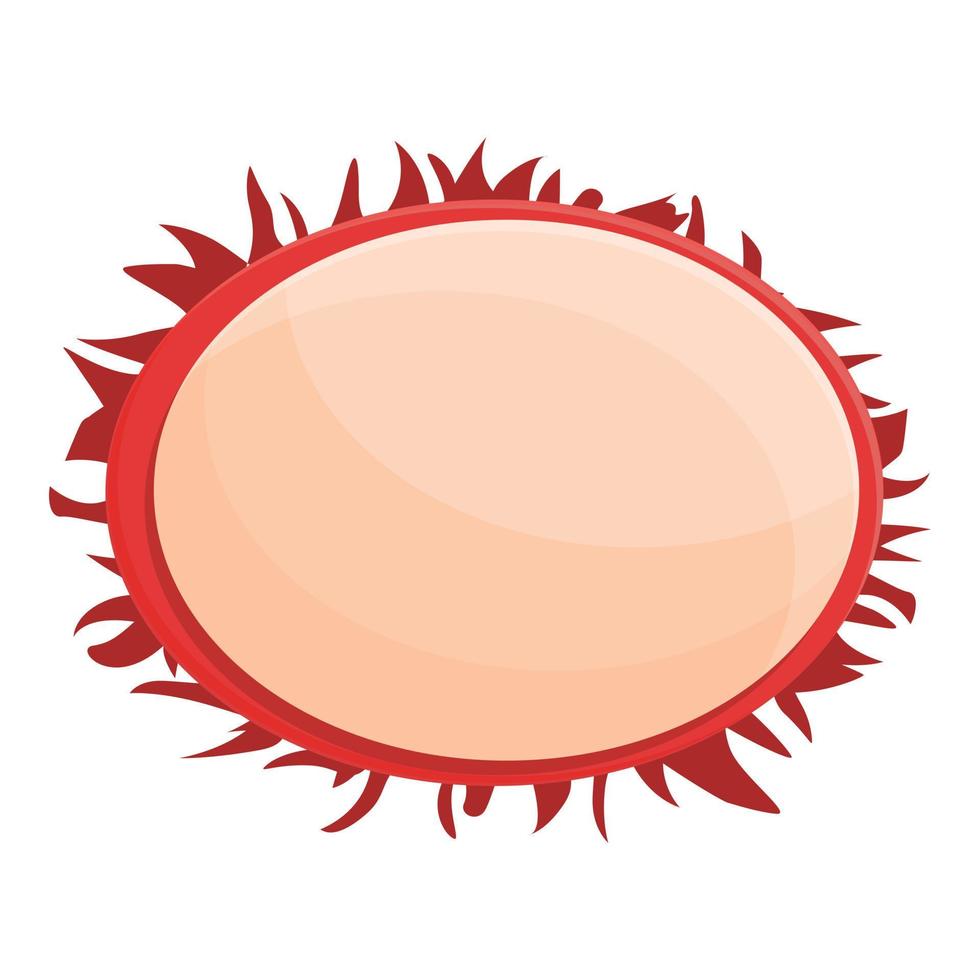Top view rambutan icon cartoon vector. Fresh rambutan vector