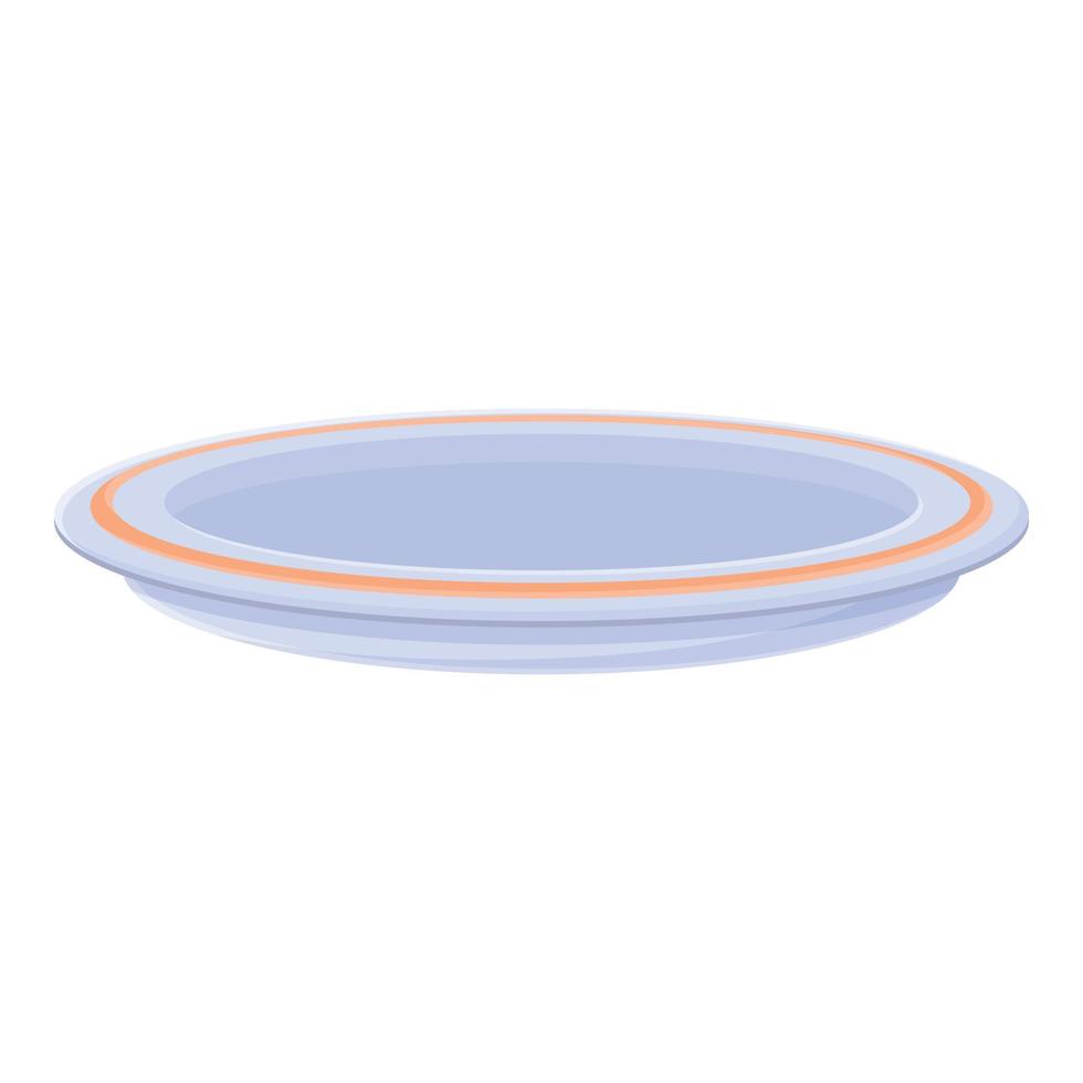 Waste plastic plate icon, cartoon style vector