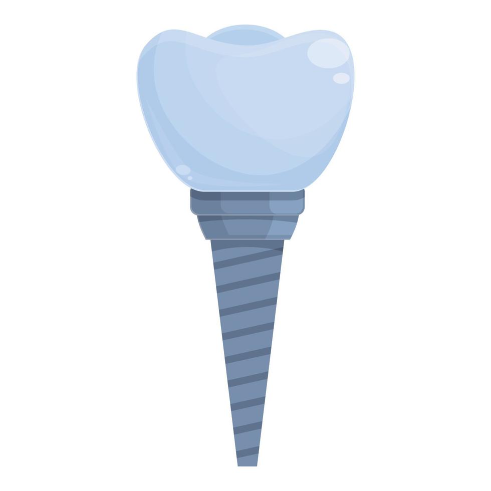 Root tooth implant icon cartoon vector. Dental crown vector