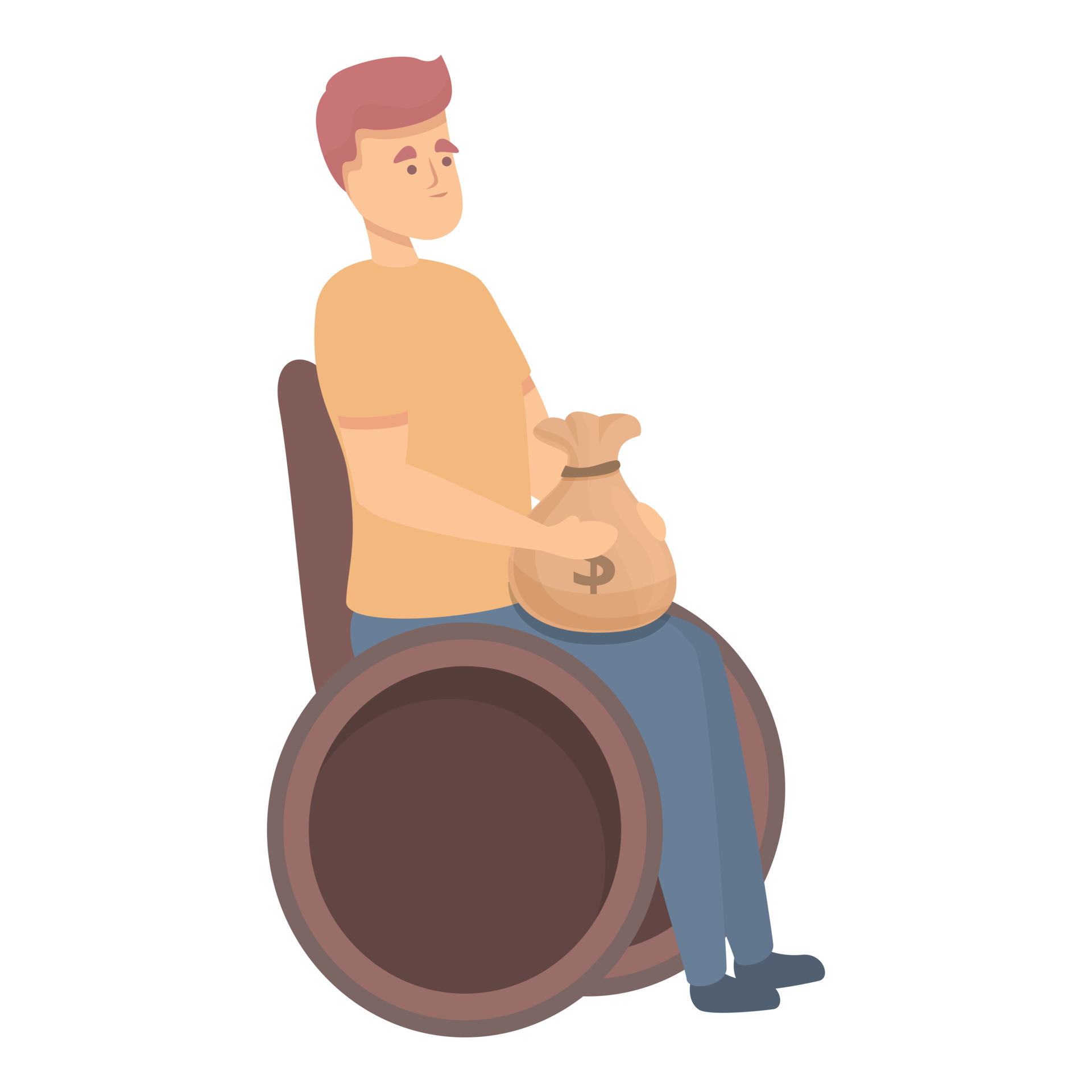 Cash allowance for disabled icon cartoon vector. Security money